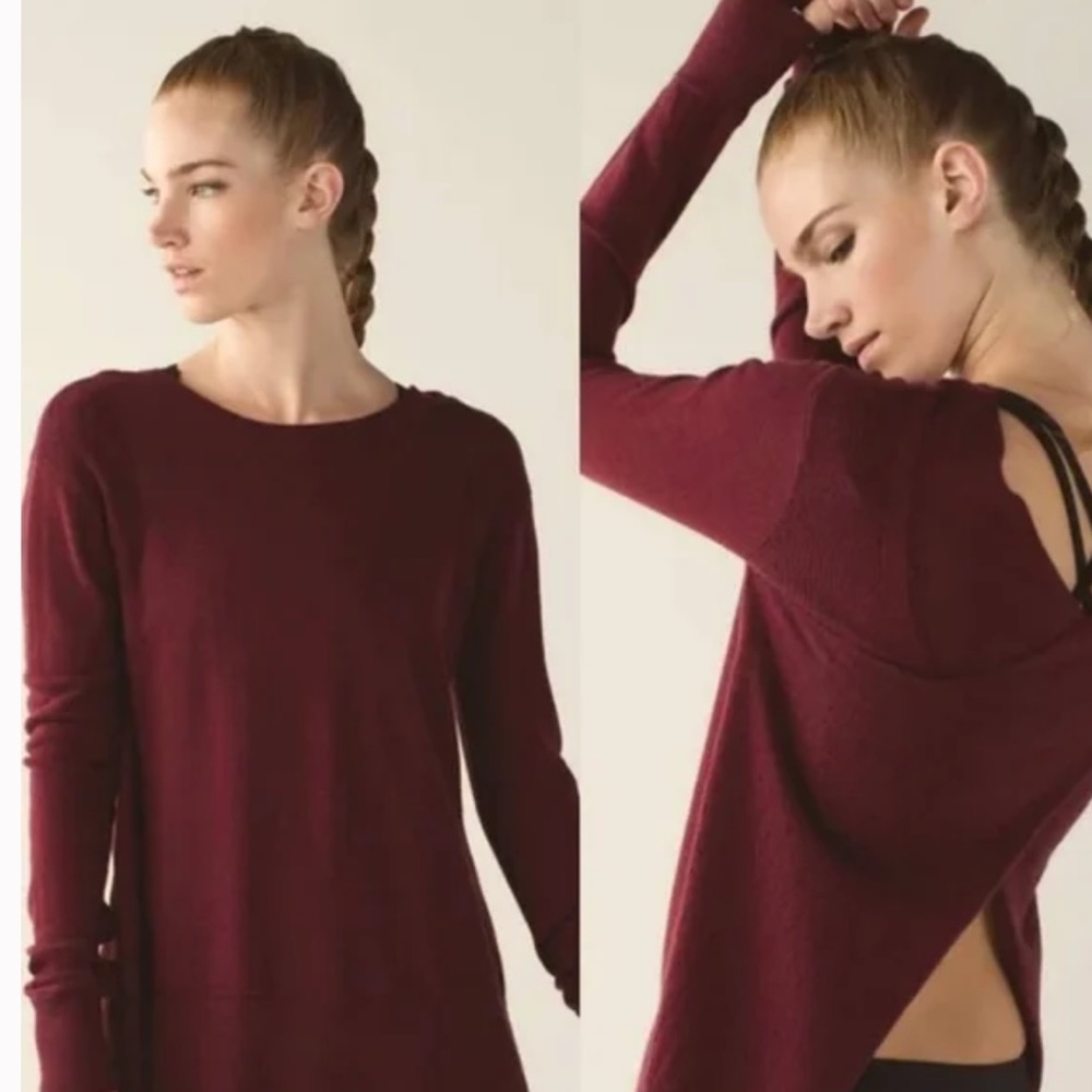 Lululemon Sunset Savasana Matoon Wine Sweater Medium